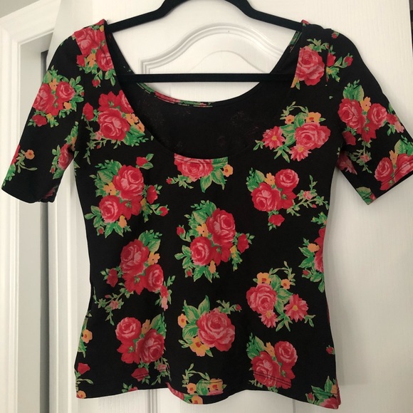 Guess Rose Low Back Scoop Neck Top - Picture 2 of 5